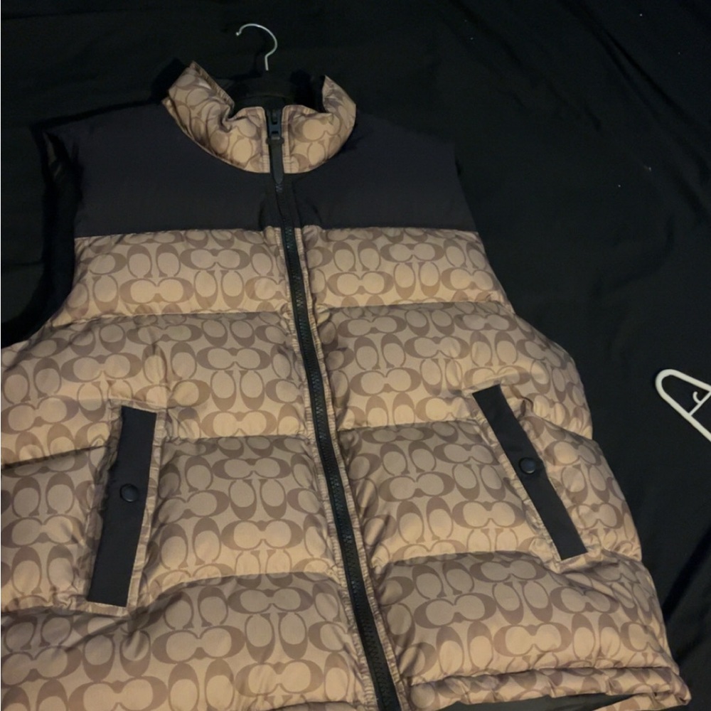 Coach Brown Quilted Puffer Vest